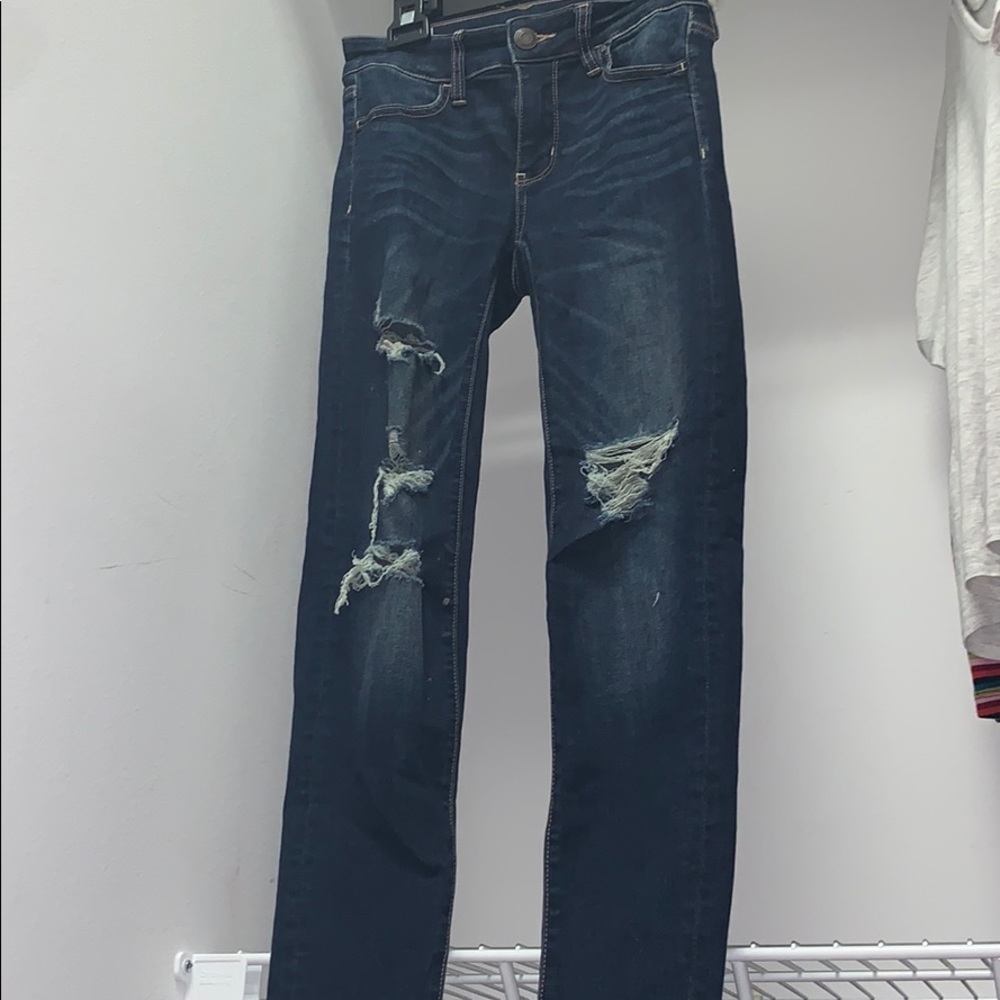 American eagle ripped jeans! size 0 super stretch